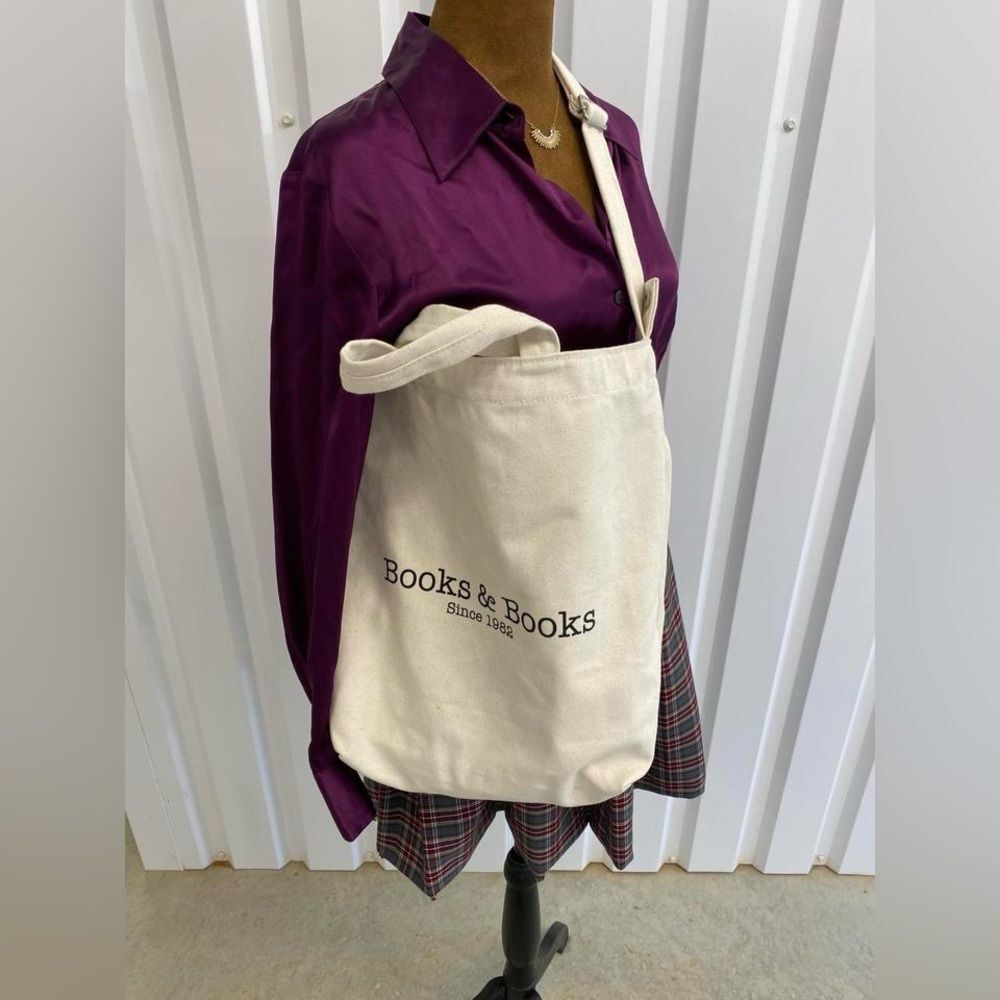 Baggu Dark Academia Twee College School White Books&Books Canvas Tote Bag - Picture 3 of 8